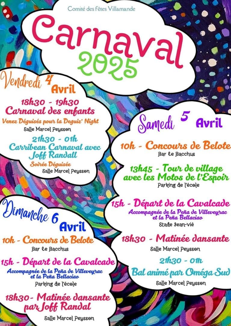 Carnaval Villeveyrac 2025 Programme