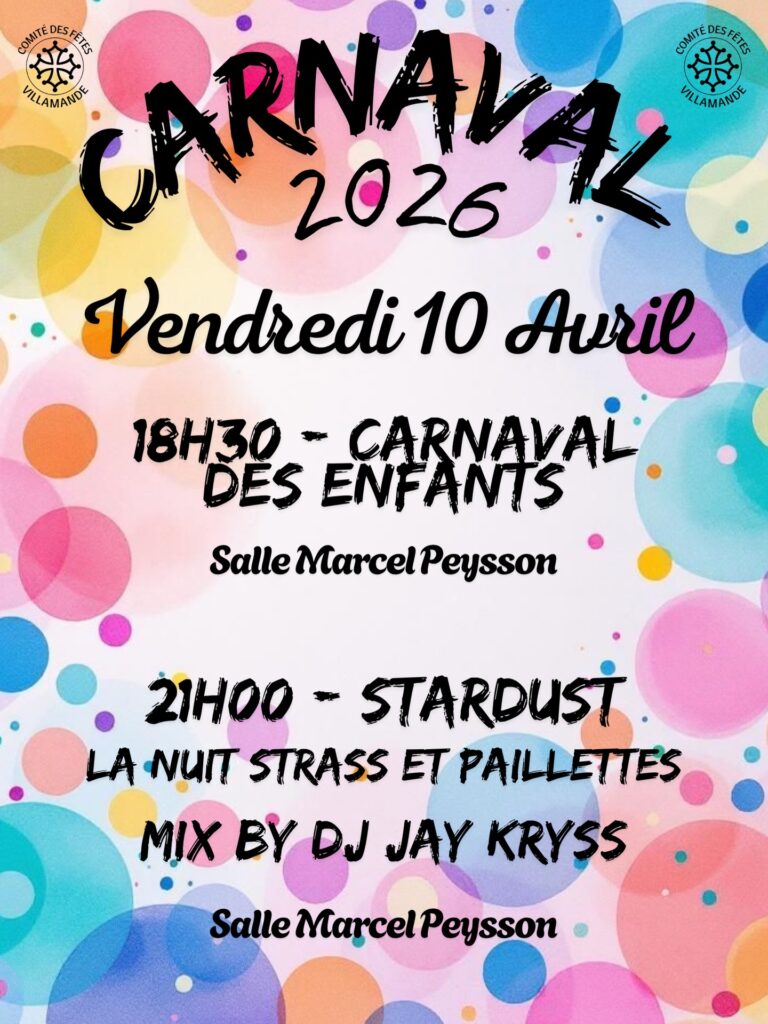 Carnaval de Villeveyrac 2026 – Stardust, la Nuit Strass et Paillettes