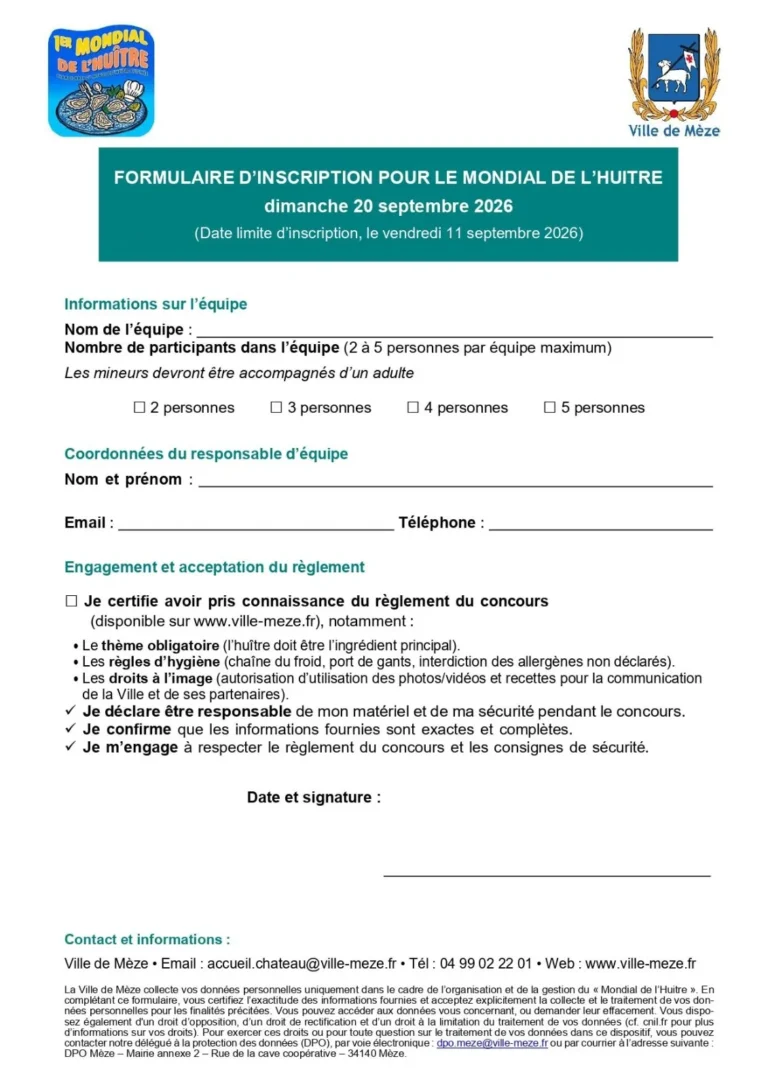Championnat du monde de l'huître cuisinée 2026 à Mèze