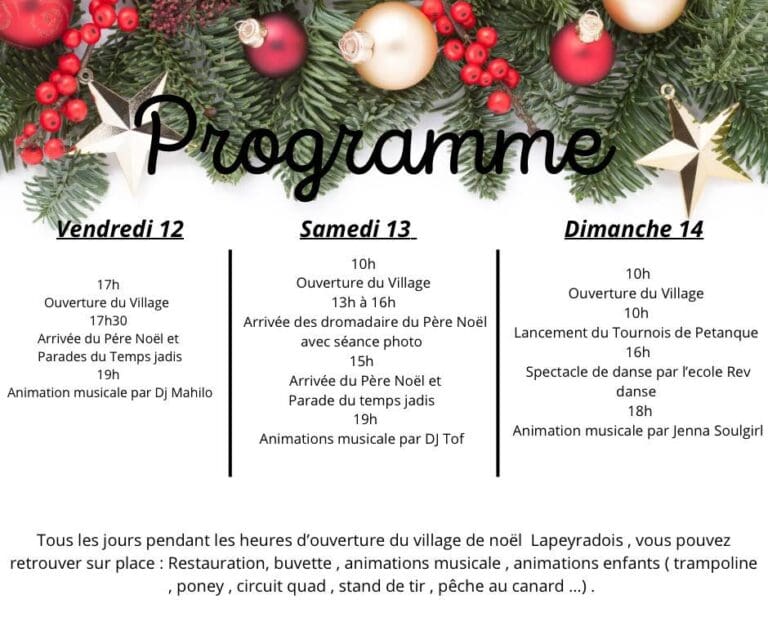 Village De Noel 2025 A Frontignan La Peyrade Programme