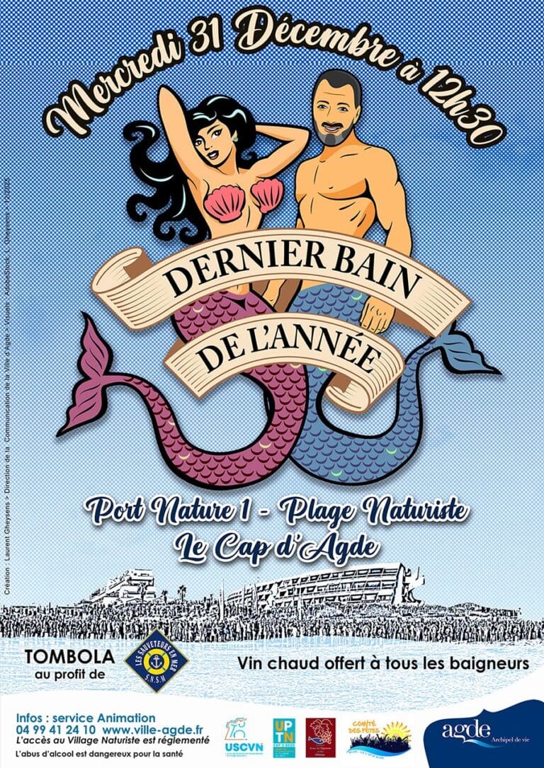 Bain Nouvel An 2025 2026 Au Cap Dagde Affiche