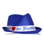 Chapeau été Zézettes de Sète bleu taille unique souvenir biscuiterie La Belle Époque