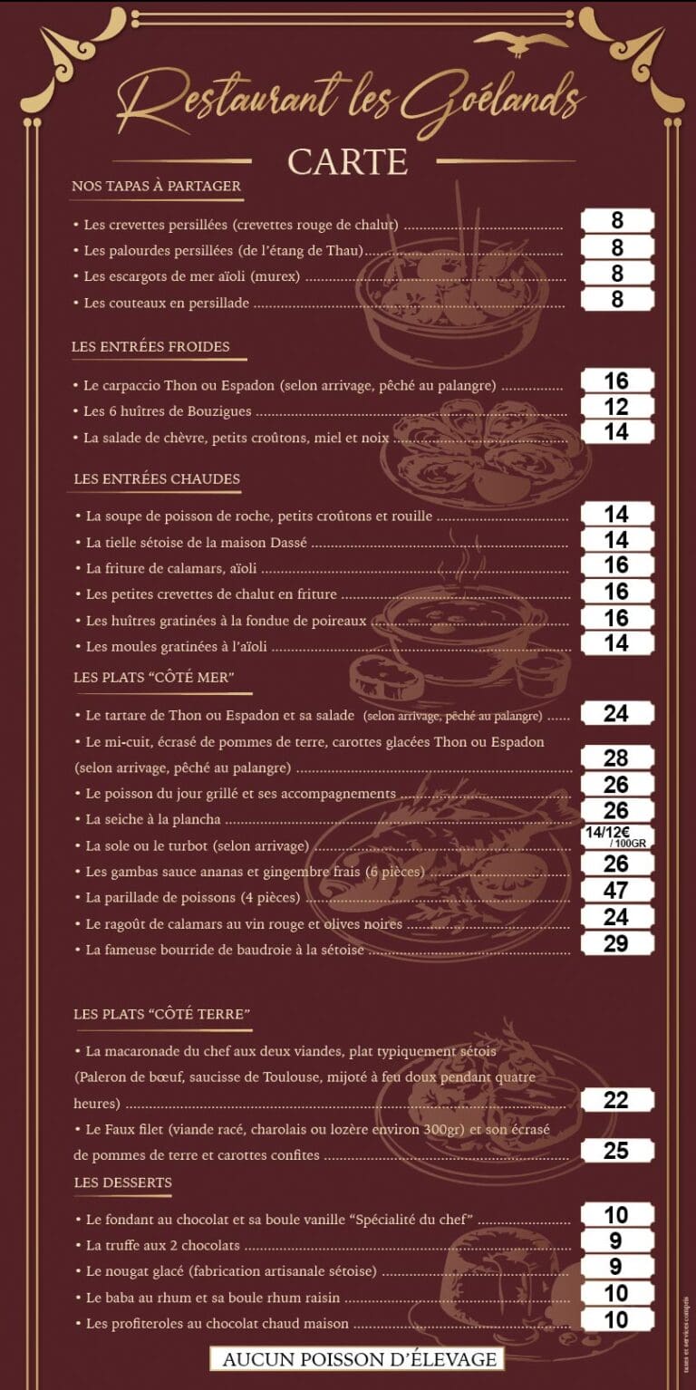 Menu 2026