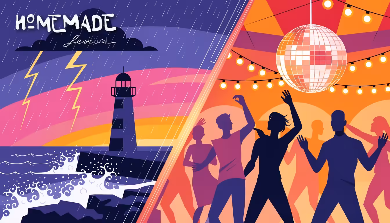 Homemade Festival : illustration du Plan B, du phare vers le Dancing à Sète