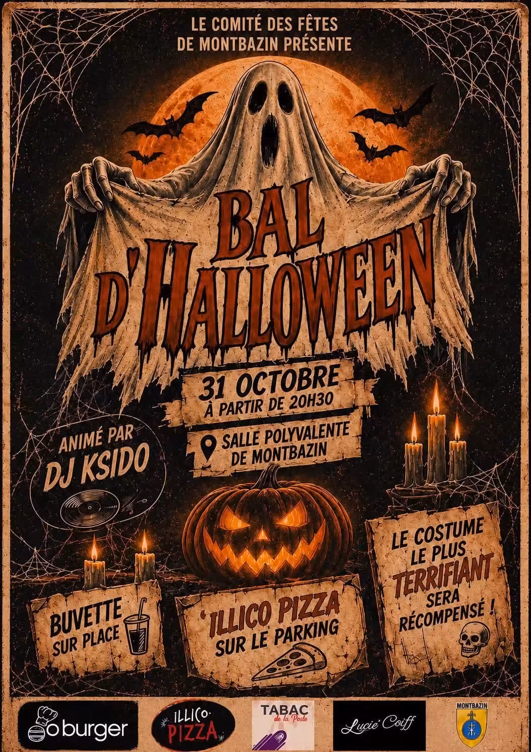 Affiche Du Bal Dhalloween Du Comite Des Fetes De Montbazin Samedi 31 Octobre 2026 A La Salle Polyvalente Affiche du bal d'Halloween du comité des fêtes de Montbazin, samedi 31 octobre 2026 à la salle polyvalente