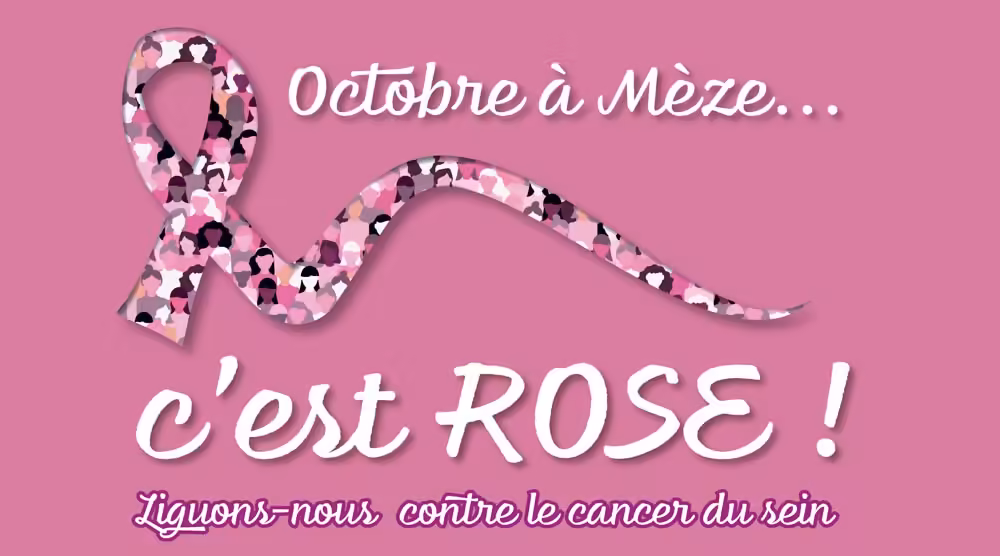 Visuel d'Octobre à Mèze, c'est Rose, mobilisation contre le cancer du sein en octobre 2026