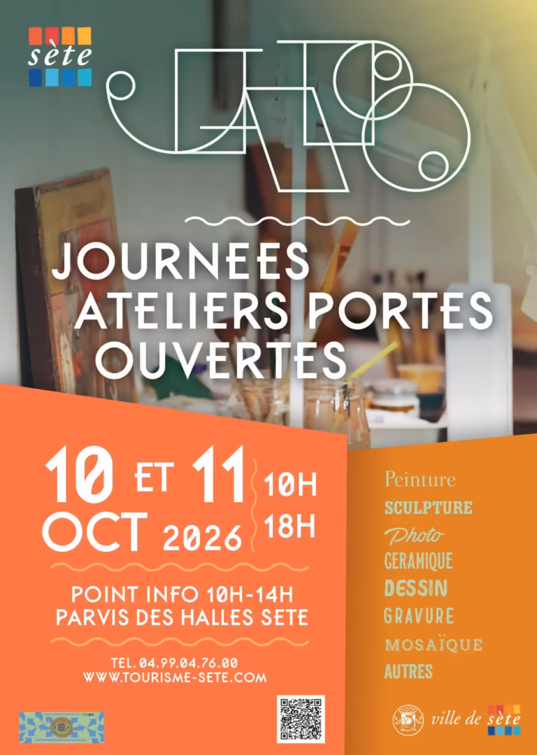 Affiche des Journées Ateliers Portes Ouvertes JAPO de Sète, 10 et 11 octobre 2026