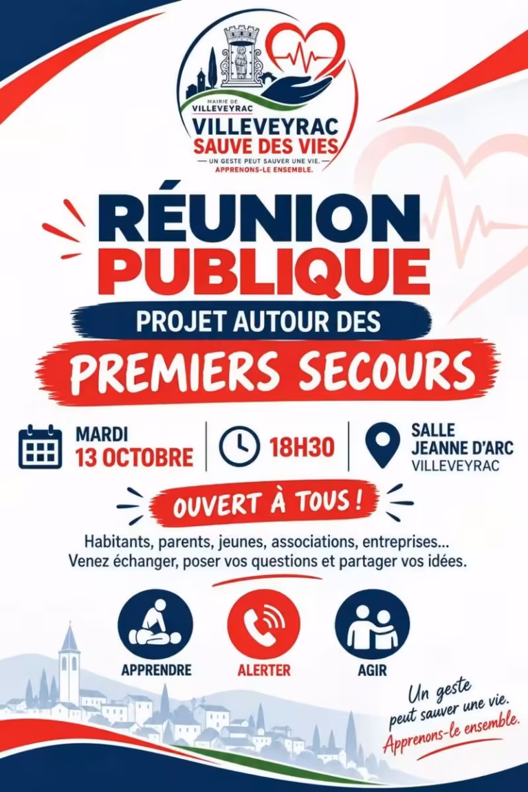 Réunion publique sur les premiers secours à Villeveyrac
